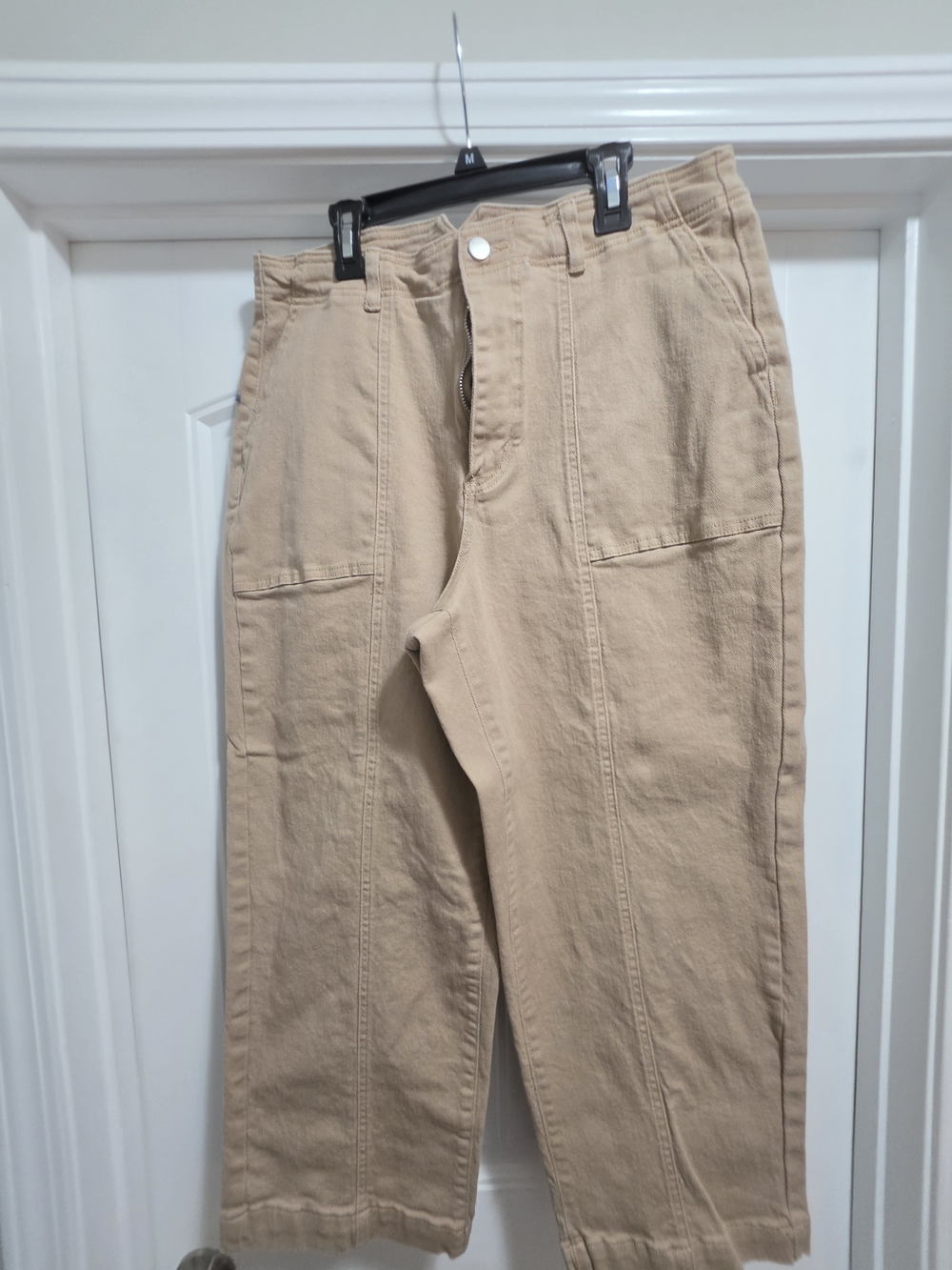 Womens Beige Ankle Jeans